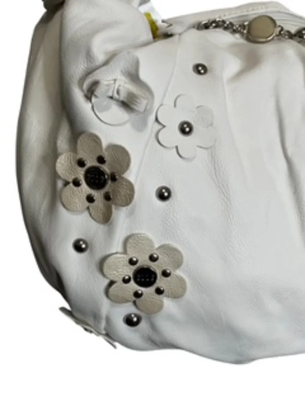 NEW Elle Slouchy Hobo Bag White Leather Shoulder Purse NWT